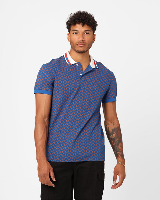 XXIII Printed Polo Shirt Blue/Brown