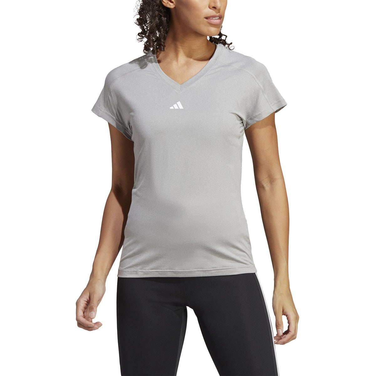 adidas Women's Aeroready Train Essentials Minimal Branding V-Neck Tee