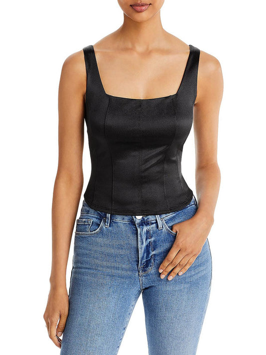 Womens Square Neck Cropped Tank Top