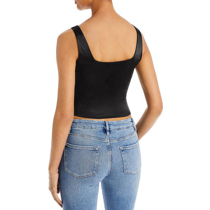 Womens Square Neck Cropped Tank Top