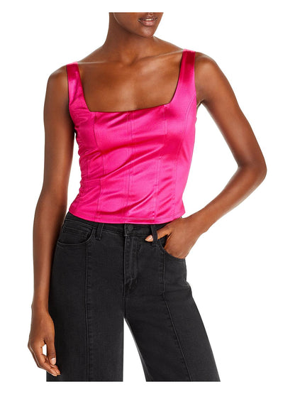 Womens Square Neck Cropped Tank Top